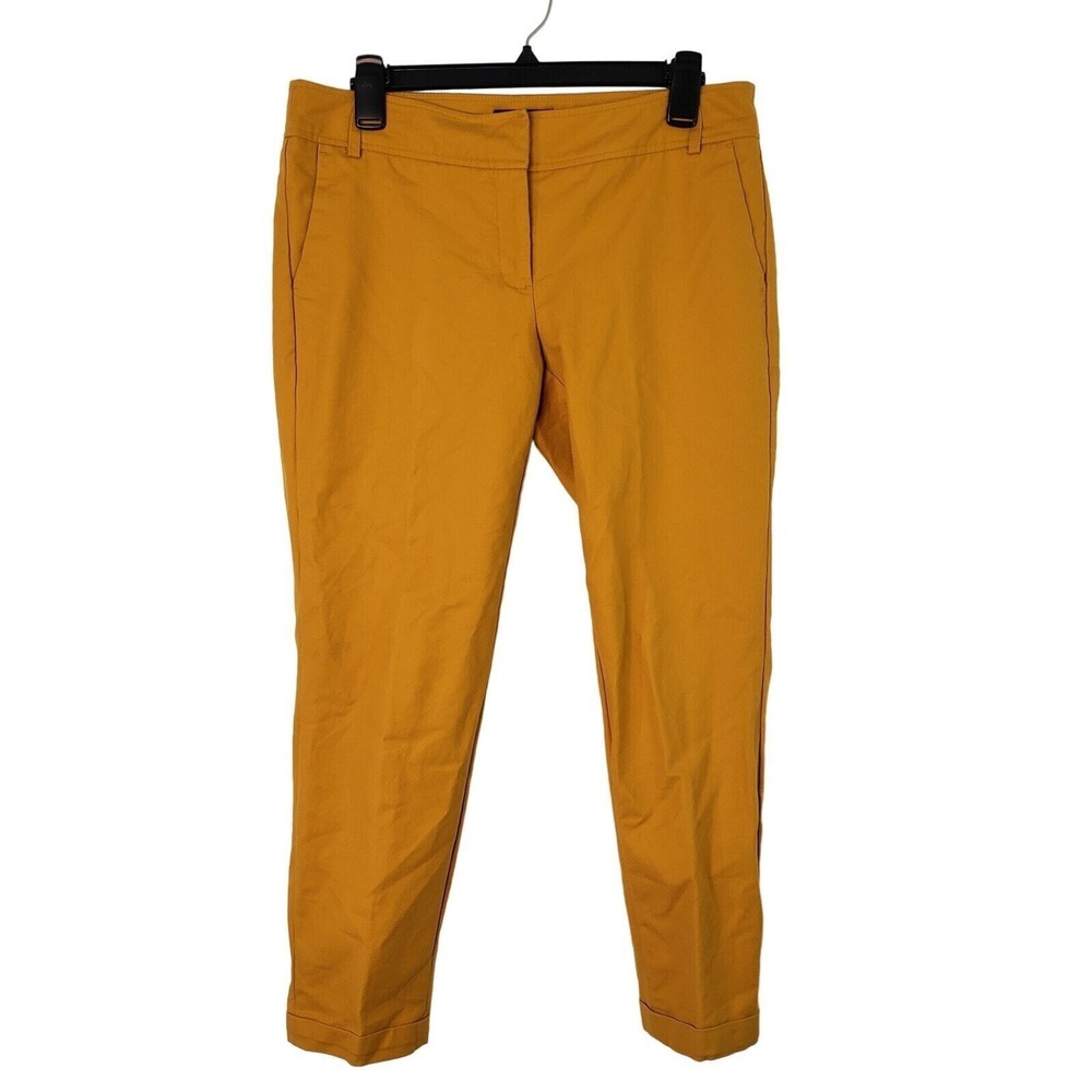 Cynthia Rowley Cropped Pants Cotton Blend‎ Career Casual Mustard Yellow Size 6